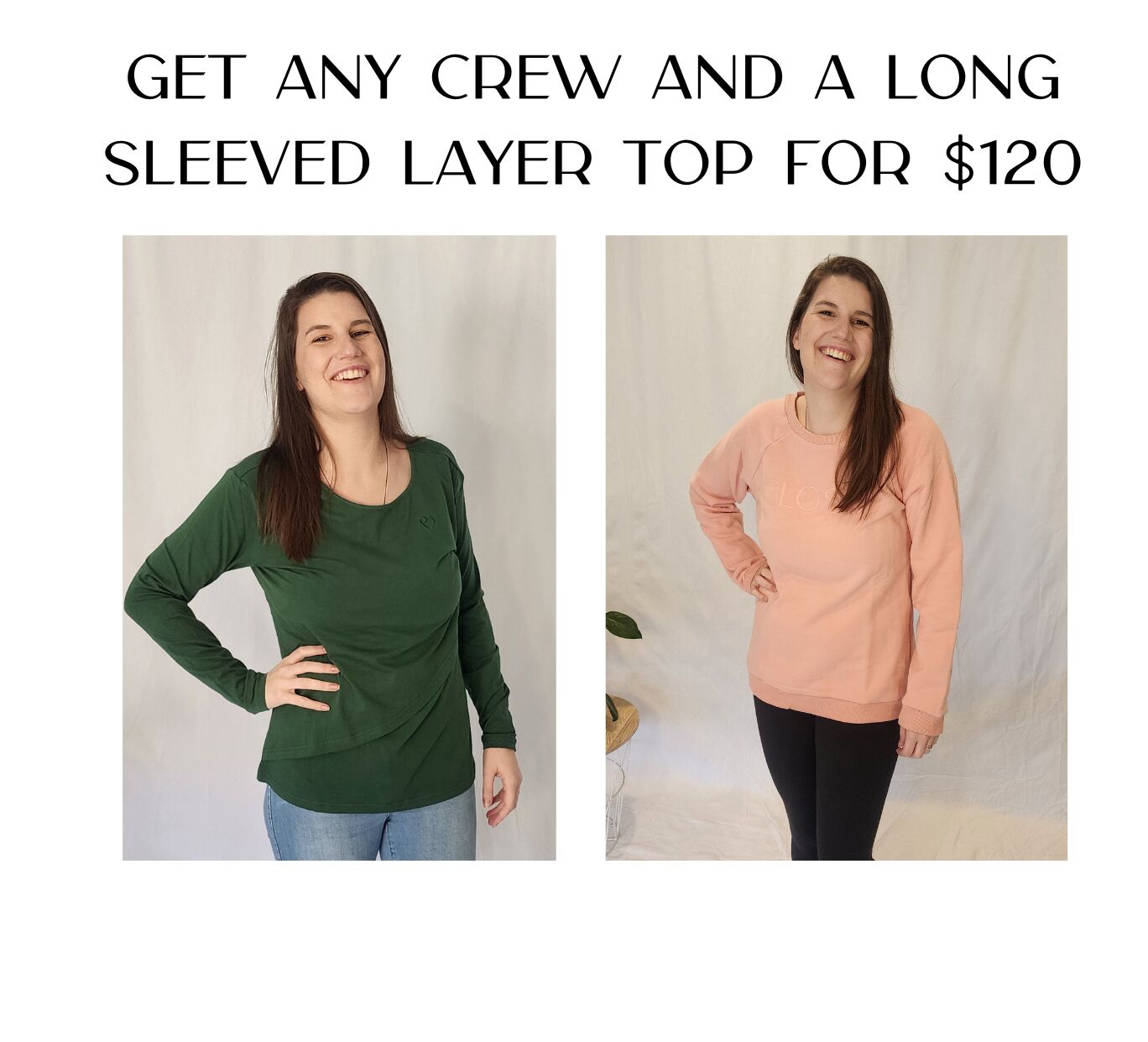 Long Sleeve Layer Tee and Crew 